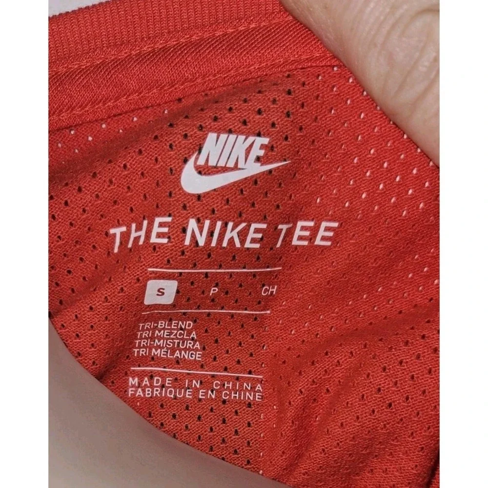 Nike The Nike‎ Tee Shirt Mens Size S Red Black Graphic Stripe Logo Mesh Back NWT